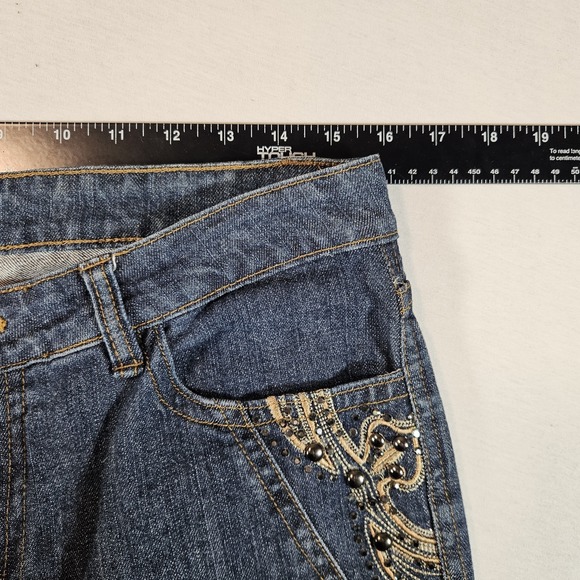 AZI Jeans New York Womens Size 10 Embellished Bootcut Western Chic Boho Glam - Picture 8 of 10